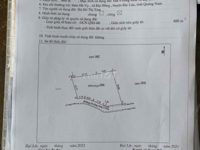 Đất nhà tôi cần bán dt 100m2 tại Đại Hồng -Đại lộc