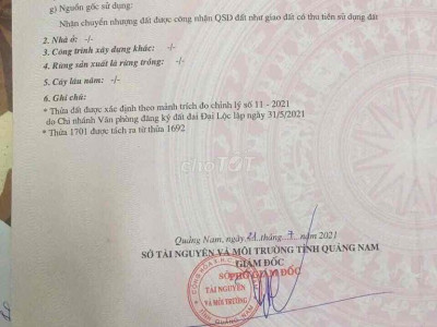 Đất Chính chủ dưới 300 triệu Đại Lộc QN