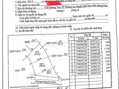 Cần bán nhanh lô ODT TT. Hương An giá rẻ chỉ 1.3
