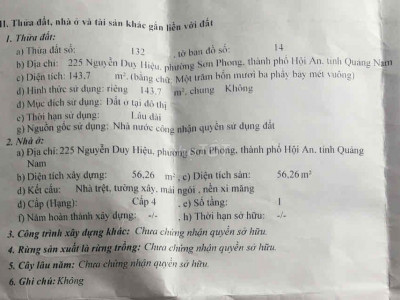 Bán đất mặt tiền Nguyễn Duy Hiệu cách phố cổ 700m