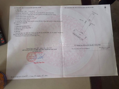 Cần bán lô đât thôn phú đa, duy thu, duy xuyên