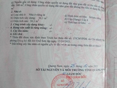 Nhà và đất Quế Sơn chưa tới ba trăm triệu