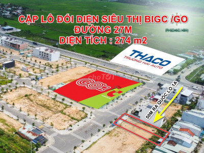 CẶP LÔ ĐƯỜNG 27M VÀ NHÀ 3 TÀNG ĐƯỜNG QUỐC LỘ 1A