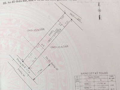 Đất ở 254.9m2 Có sổ gần KCN