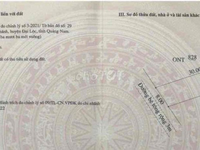 - Đất đã có sổ 233m2 đất thổ cư tại Đại Chánh, Đại Lộc.