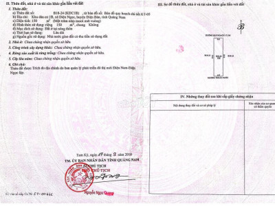 Cần bán nhanh lô 1B hường Bắc - Đường 17m5 sau Trần Hưng Đạo Điện Ngọc
