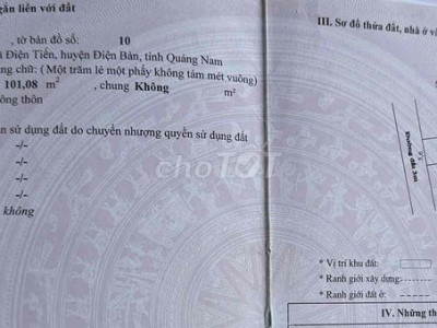 Cần bán lô đất thổ cư đẹp tại Thôn 2 Thái Sơn, Điện Bàn – Quảng Nam