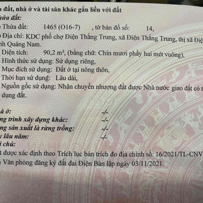 Đất ngay chợ Thanh Quýt kinh doanh sầm uất.
