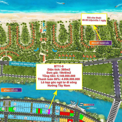BÁN NHANH LÔ ĐẤT NỀN BIỆT THỰ MẶT SÔNG RẺ HƠN 1TY