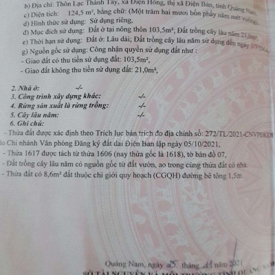 CHÍNH CHỦ CẦN BÁN R.Ẻ LÔ ĐẤT TÂM HUYẾT ĐIỆN HỒNG
