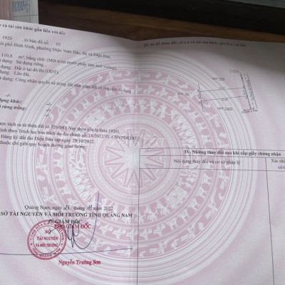 Chính chủ cần bán lô đất Điện Nam Cách Đà Nẵng 5km