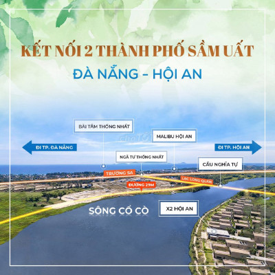 ĐẤT BIỆT THỰ MẶT TIỀN SÔNG 29m 3 tháng ra SỔ ĐỎ