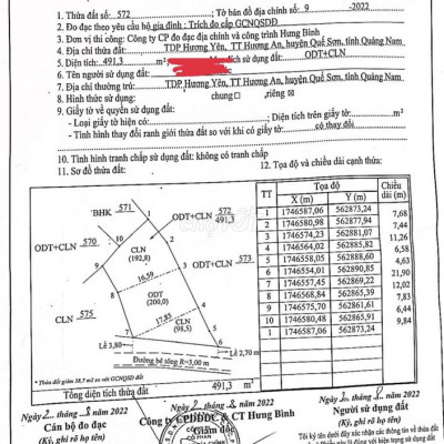 Cần bán nhanh lô ODT TT. Hương An giá rẻ chỉ 1.3