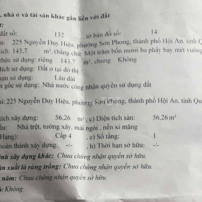 Bán đất mặt tiền Nguyễn Duy Hiệu cách phố cổ 700m