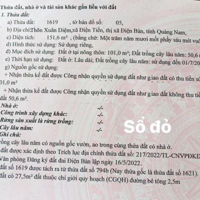Lô đất tài lộc đầu năm tìm chủ nhân mới. Điện Tiến