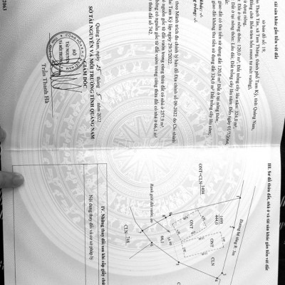 sổ đỏ thổ cư 440m2  thạch tân- tặng nhà cấp 4