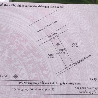Bán đất mặt tiền hồ nghinh đường 13.5m, lề 3.5m