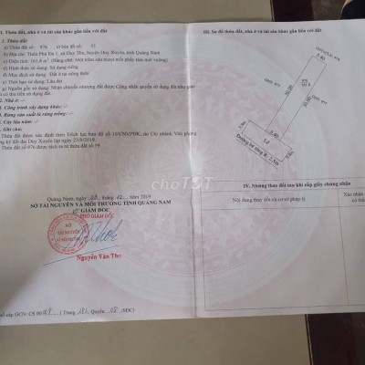 Cần bán lô đât thôn phú đa, duy thu, duy xuyên