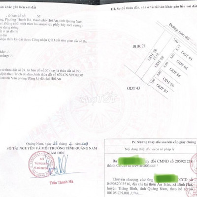 Bán 127m2 đất ở đô thị Bàu súng Thanh Hà Hội An