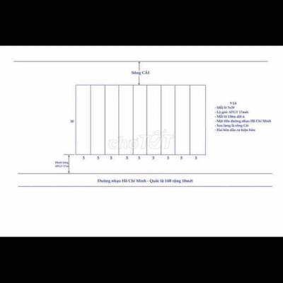 Có 9 lô liền kề Mỗi lô 5x30