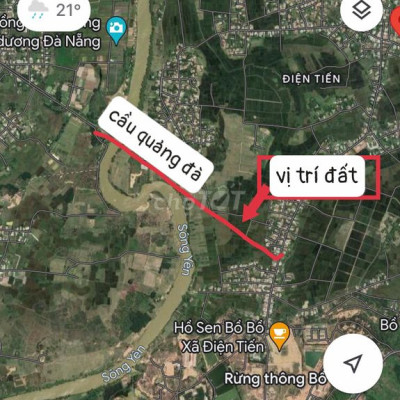 ĐIỆN TIẾN LÔ HƠN 500m2 GẦN DỰ ÁN MỞ CẦU QUẢNG ĐÀ