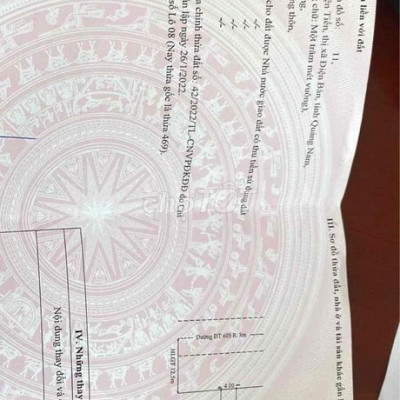 Bán Đất MẶT TIỀN DT605