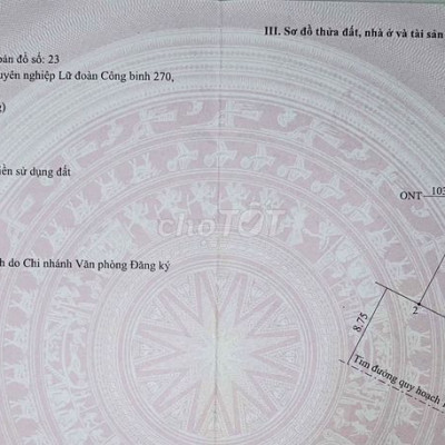 Chính chủ cần bán lô đất KDC 270 Tam Phú