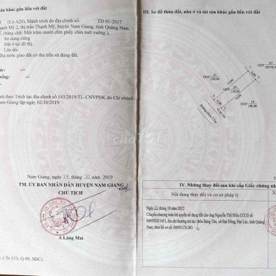 Tôi Cần tiền bán gấp 2 lô đất Thị Trấn Thạnh Mỹ