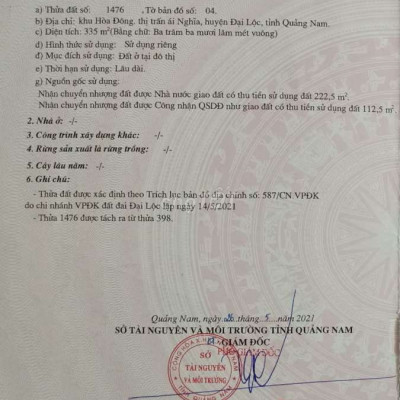 Cần bán đất ở Thị Trấn Ái Nghĩa