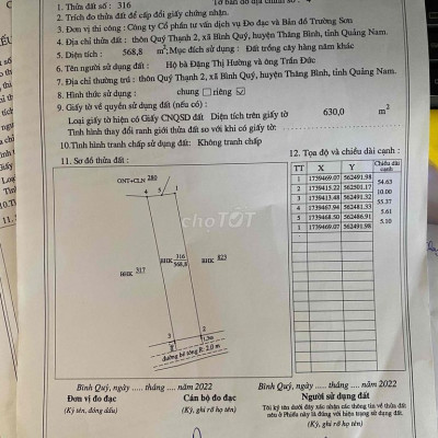 Đất màu 568,8m2 quy hoạch đất ở 100%