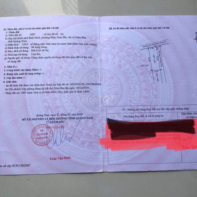 CHÍNH CHỦ CẦN BÁN LÔ GÓC TRỤC CHÍNH ĐIỆN NAM BẮC