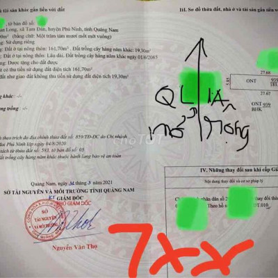 Mặt tiền mở rộng quốc lộ 1A, 180m2 thổ cư, giá 7xx