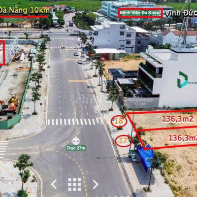 Bán 2 lô kẹp mặt tiền 27m đối diện Big C, bao sổ