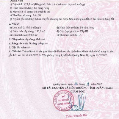 Biệt thự 440m2 khu compound 80 căn sân golf BRG