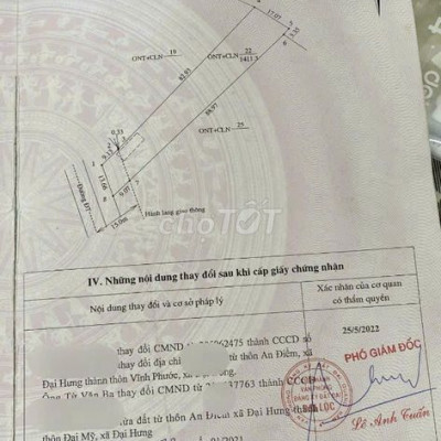 1400m2 có 200 đất ở Vị trí đại hưng đại lộc Mt đường nhựa dt609