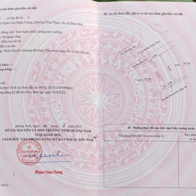 Đất khu Đô Thị Ngân Câu Ngân Giang Điện Ngọc 950tr