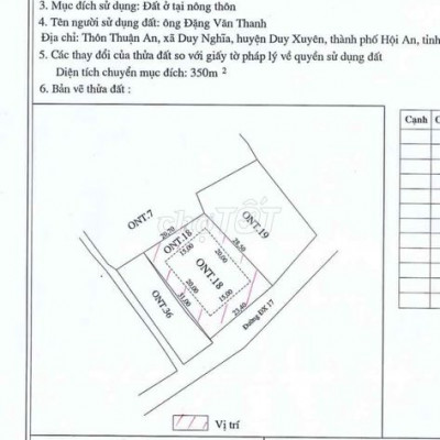 650m2 ĐX17 cẩm thanh Hội An thích hợp xây dựng villa giá tốt