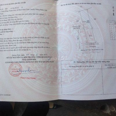 Đất sổ sẵn gần cạnh UBND xã Bình Định Nam