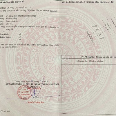 Bán đất nền đối diện chợ Điện Nam Bắc - Quảng Nam