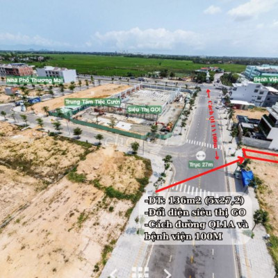 Chủ cần tiền bán ngay lô đất đối diện siêu thị Go, kinh doanh sầm uất