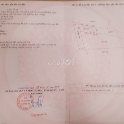 Đất Chính Chủ Giá Cực Rẻ - Vị Trí Đẹp TP Hội An - Quảng Nam