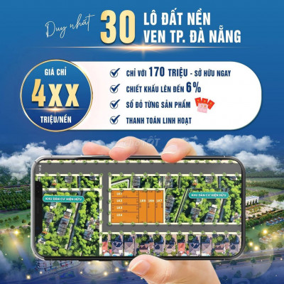 Mở bán 30 lô đất ven đà nẵng sắn sổ giá chỉ 450triệu/ 1lô