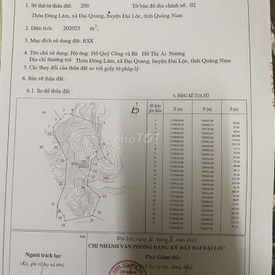 Bán 20hecta (200.000m2) Đất Rừng Sản xuất keo 3 năm đã có sổ