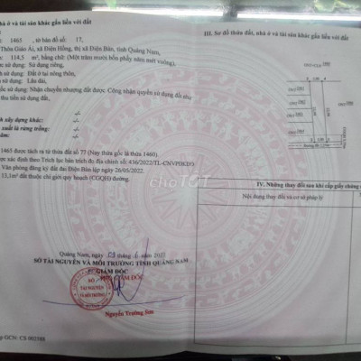 Đất giá rẻ Điện Bàn sập hầm 460 triệu gần Đà Nẵng sổ đỏ có sẵn T6/2023