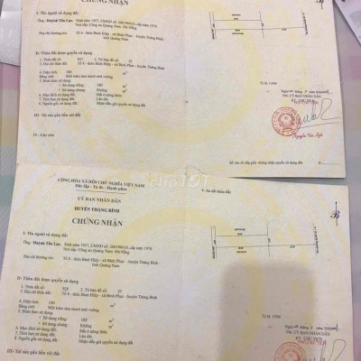 bán 1080m2 đất MT Quốc Lộ , Ah1 , Bình Phục , Thăng Bình , Quảng Nam