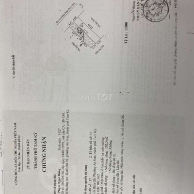 Nhà mặt tiền 102.3m2 đường Phan chu Trinh Tp Tam kỳ tỉnh Quảng Nam