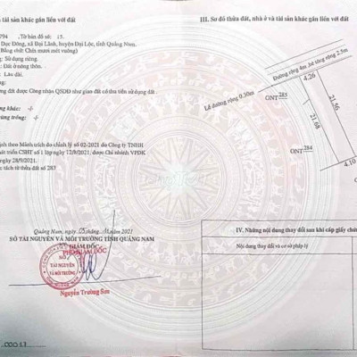 Bán gấp lô đất thổ cư dân đông đúc thuộc Đại Lãnh, Đại Lộc giá siêu re