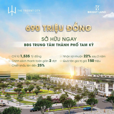 2 suất ngoại giao TheTrident City CK cao 25% lợi nhuận 500tr khi tt45%