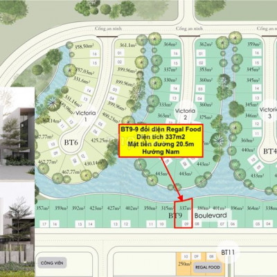 Regal Victoria Villa căn BT9-9 hướng Nam đường 20.5m giá 13.5 tỷ (TL)