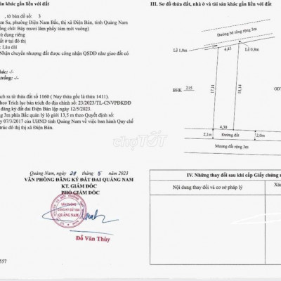 Đất đẹp 75.8m2 Điện Ngọc, phù hợp xây nhà, cách Trần Thủ Độ 150m